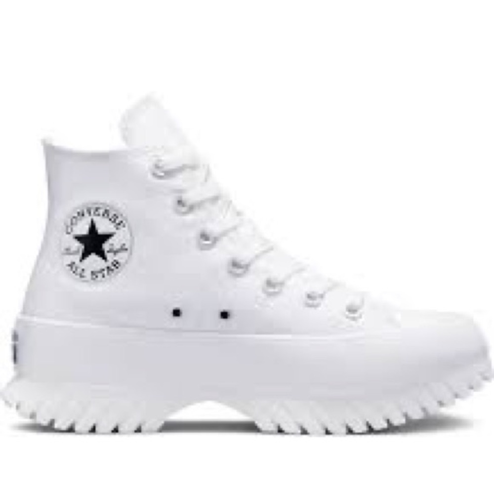 Converse White Lugged high tops size 8